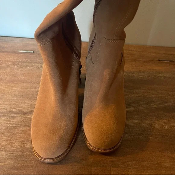 Kelsey Dagger Brooklyn Tan Suede Over the Knee Boots Sz 8.5 Fall Western Chic - Picture 5 of 11